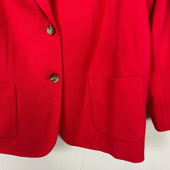 Talbots Plus Petite Red Blazer Aberdeen Twill Two Button Jacket 18WP 1X - Picture 3 of 6